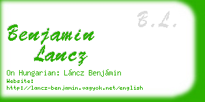benjamin lancz business card